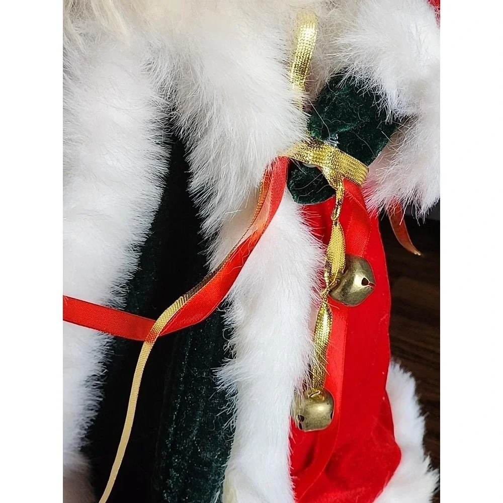 Vintage Old World Santa Claus Christmas  Tree Topper Decor Red Robe